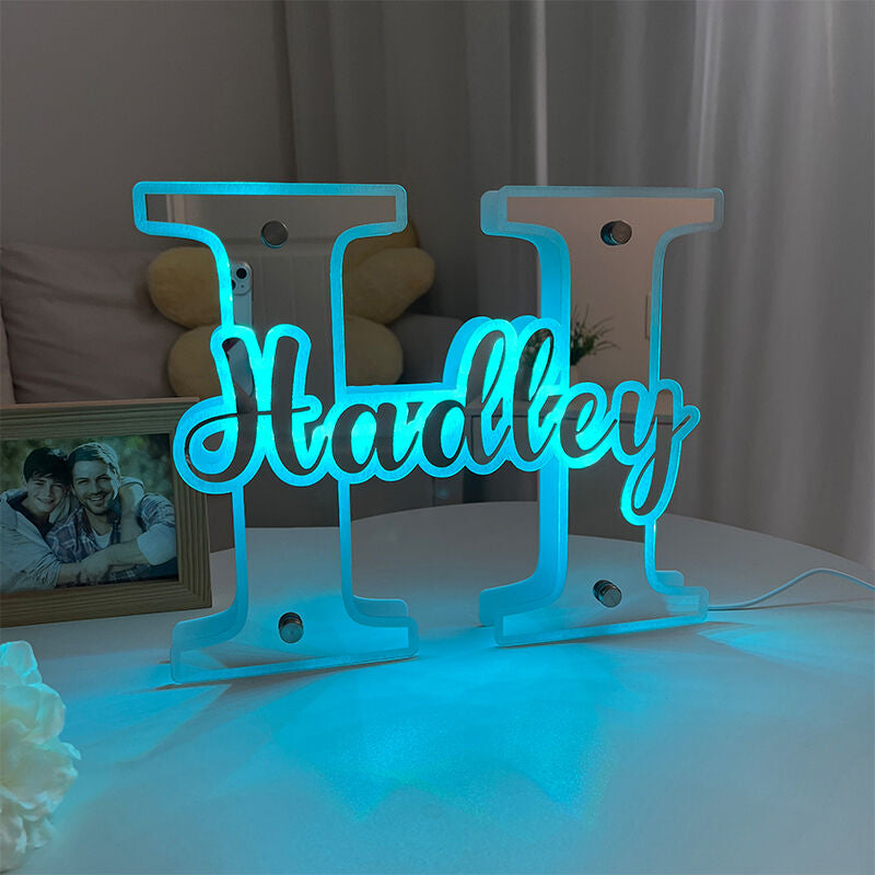 Personalized Mirror Lamp Custom Name And Initials