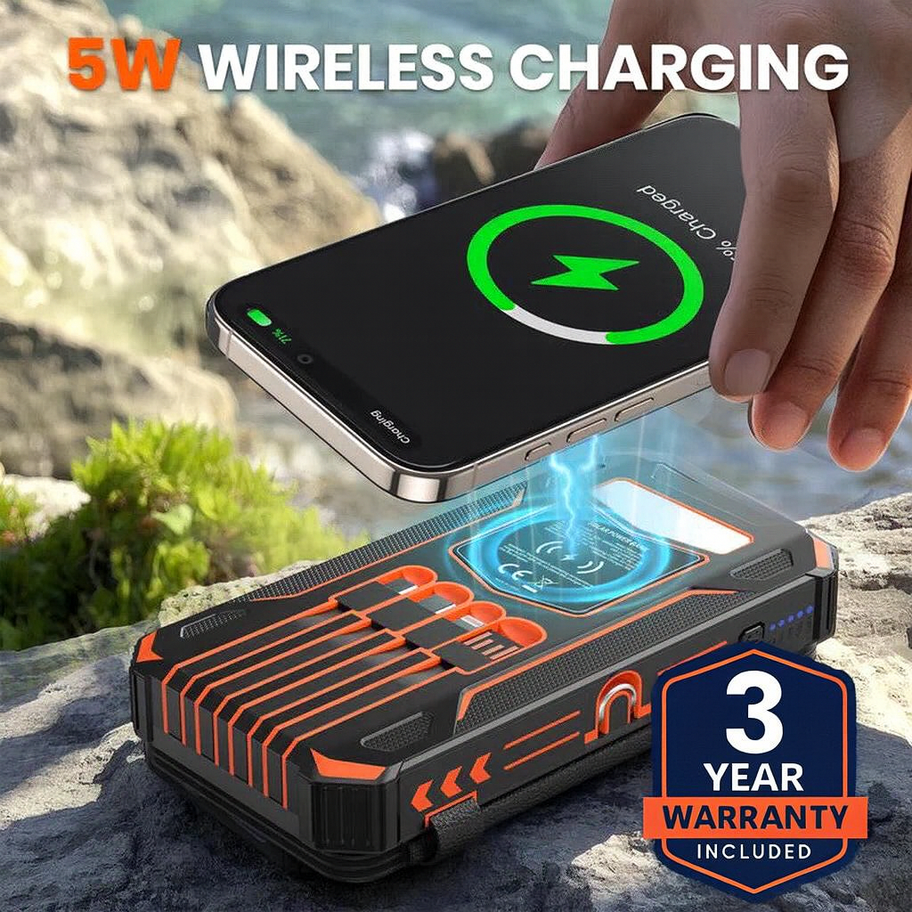 Portable Solar Wireless Charger 48,000mAh