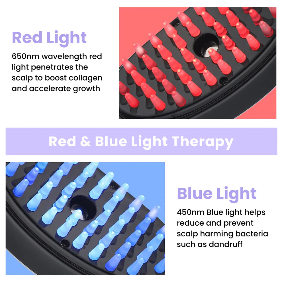 Blue & Red Light Therapy Electric Massage Comb