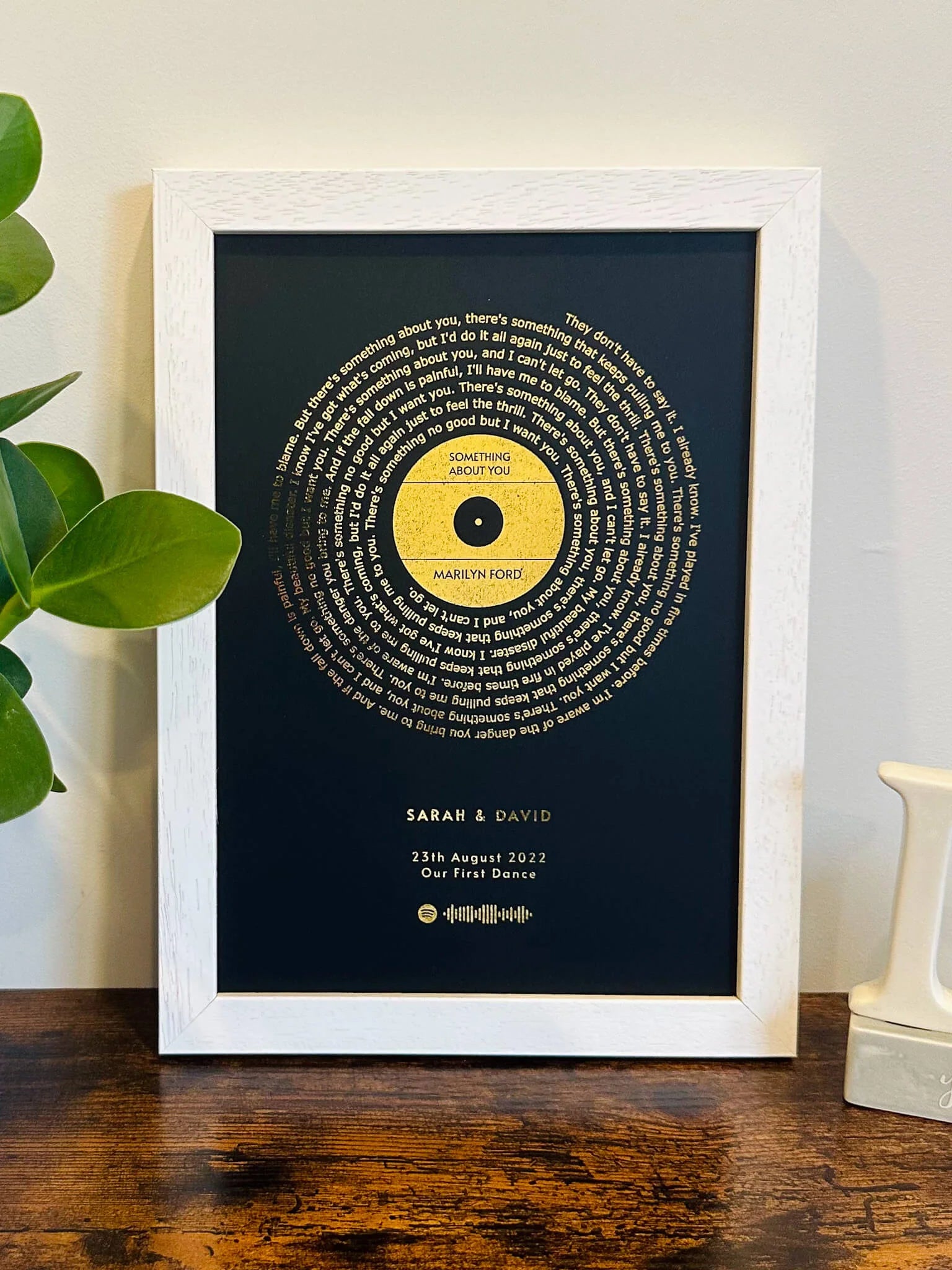 Personalized Foil Song Lyrics Frame