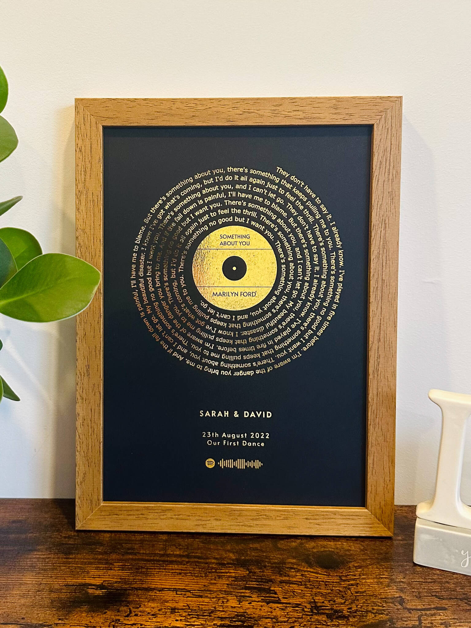Personalized Foil Song Lyrics Frame