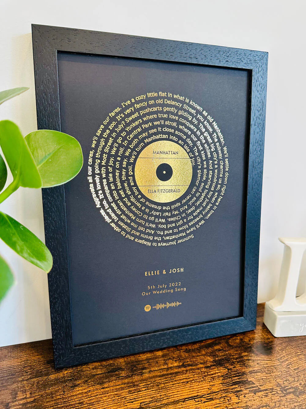 Personalized Foil Song Lyrics Frame