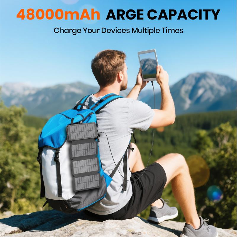 Portable Solar Wireless Charger 48,000mAh