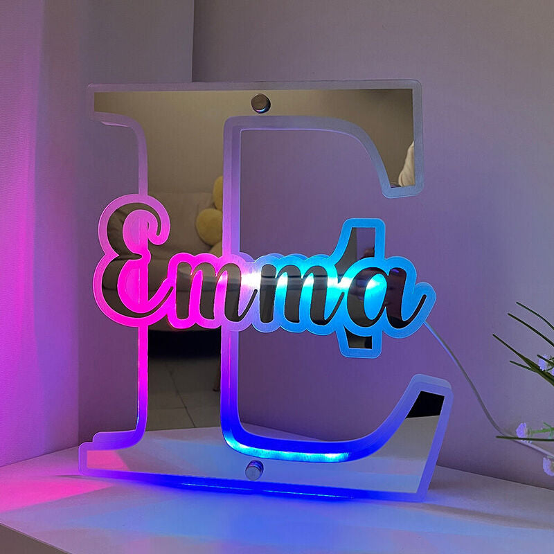 Personalized Mirror Lamp Custom Name And Initials