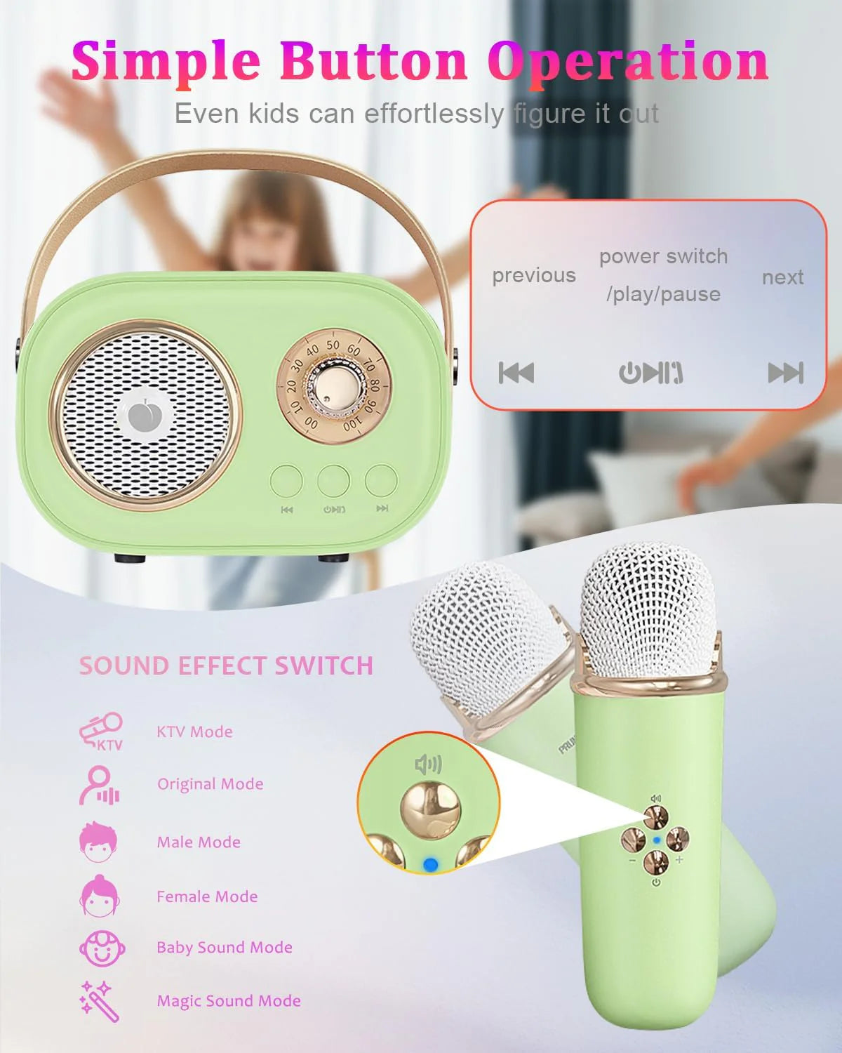 Mini Karaoke Machine for Kids