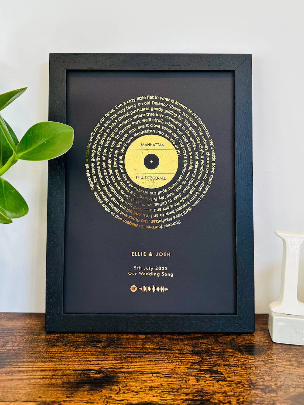 Personalized Foil Song Lyrics Frame